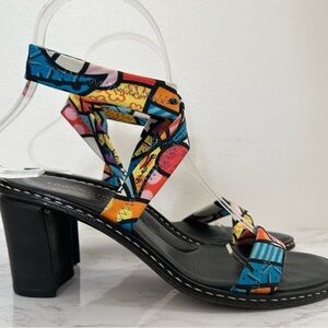 Colorful Strappy Heels by David Pilner Sz 6